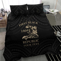 Personalized Haiti First Black Republic Bedding Set Negre Marron With Map And Flag LT9 - Polynesian Pride