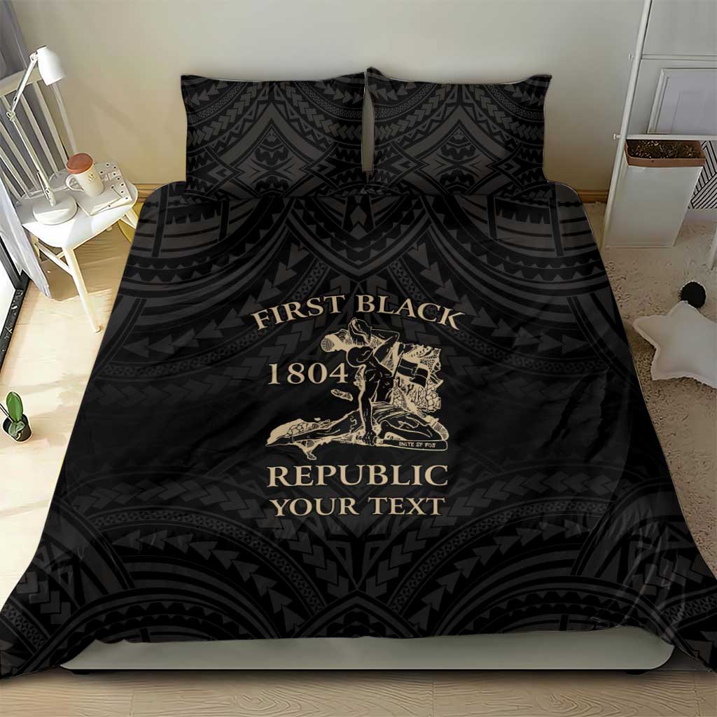 Personalized Haiti First Black Republic Bedding Set Negre Marron With Map And Flag LT9 - Polynesian Pride
