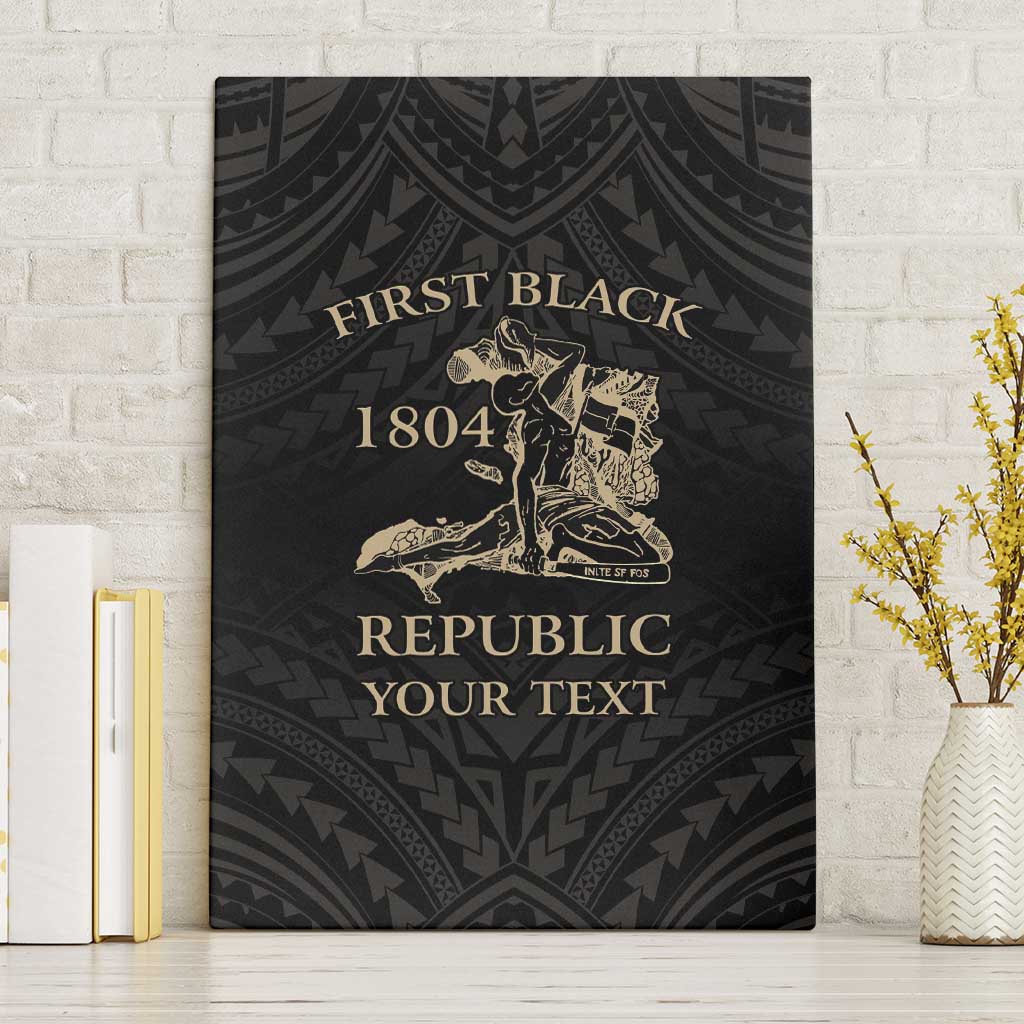 Personalized Haiti First Black Republic Canvas Wall Art Negre Marron With Map And Flag LT9 Without Frame Black - Polynesian Pride