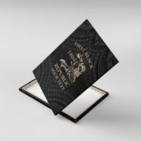 Personalized Haiti First Black Republic Canvas Wall Art Negre Marron With Map And Flag LT9 With Frame Black - Polynesian Pride