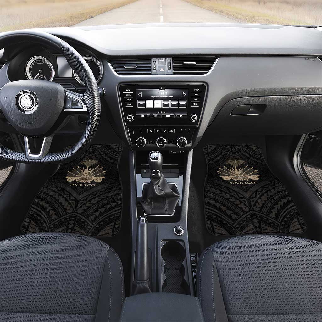 Personalized Haiti First Black Republic Car Mats Negre Marron With Map And Flag LT9 Set 2pcs - Front Black - Polynesian Pride
