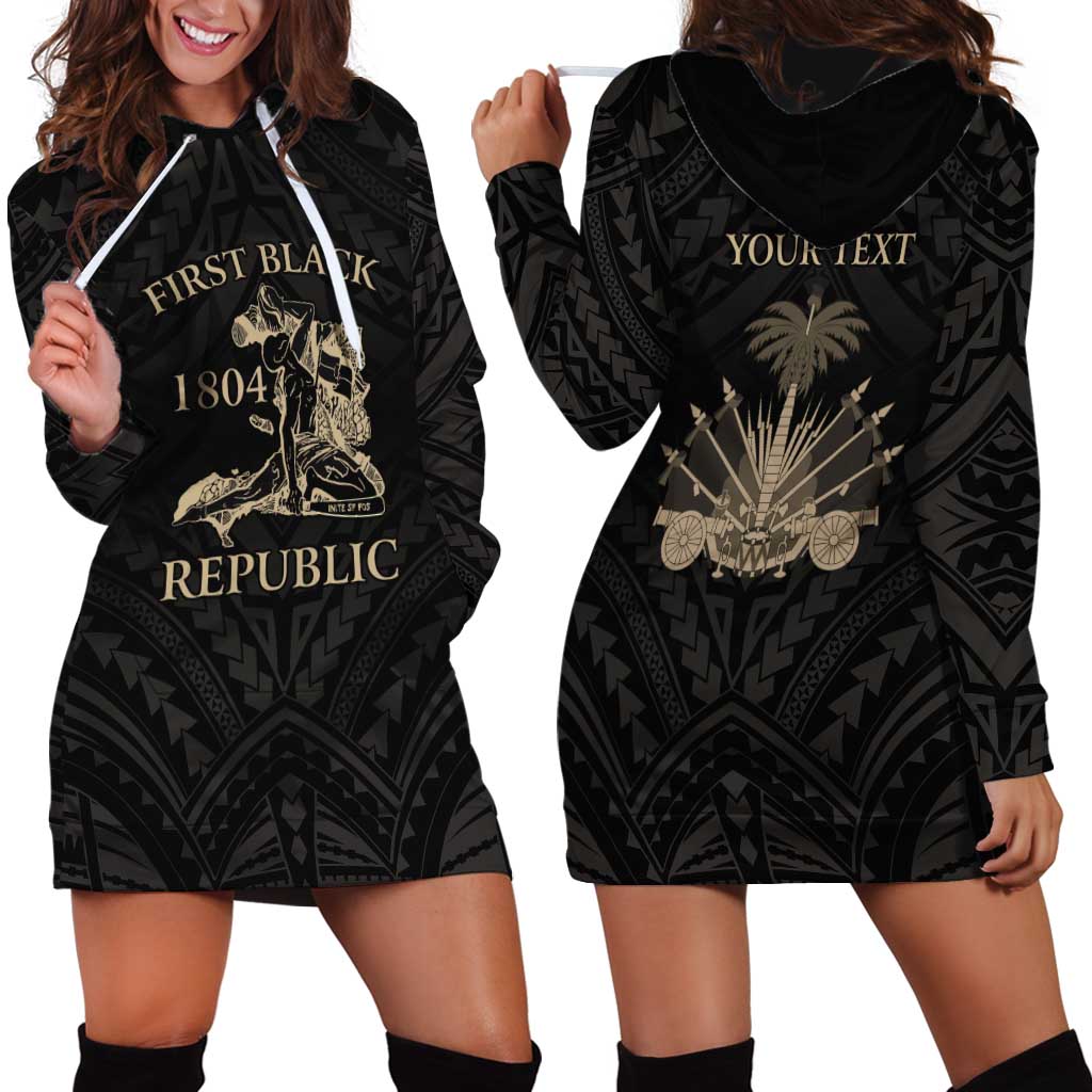 Personalized Haiti First Black Republic Hoodie Dress Negre Marron With Map And Flag LT9 - Polynesian Pride