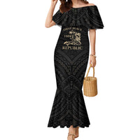 Personalized Haiti First Black Republic Mermaid Dress Negre Marron With Map And Flag LT9 Women Black - Polynesian Pride