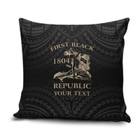 Personalized Haiti First Black Republic Pillow Cover Negre Marron With Map And Flag LT9 Black - Polynesian Pride