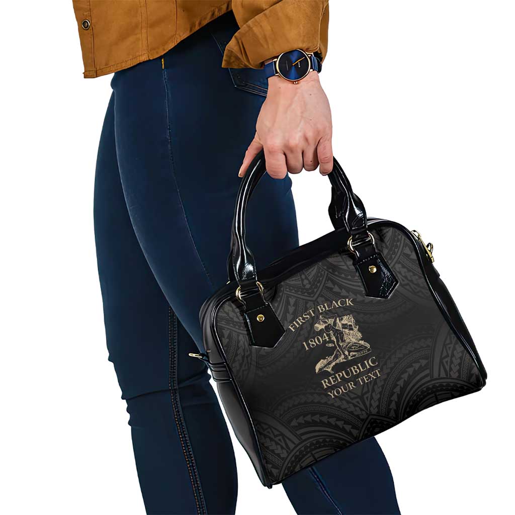 Personalized Haiti First Black Republic Shoulder Handbag Negre Marron With Map And Flag LT9 - Polynesian Pride