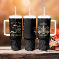 Personalized Haiti First Black Republic Tumbler With Handle Negre Marron With Map And Flag LT9 - Polynesian Pride