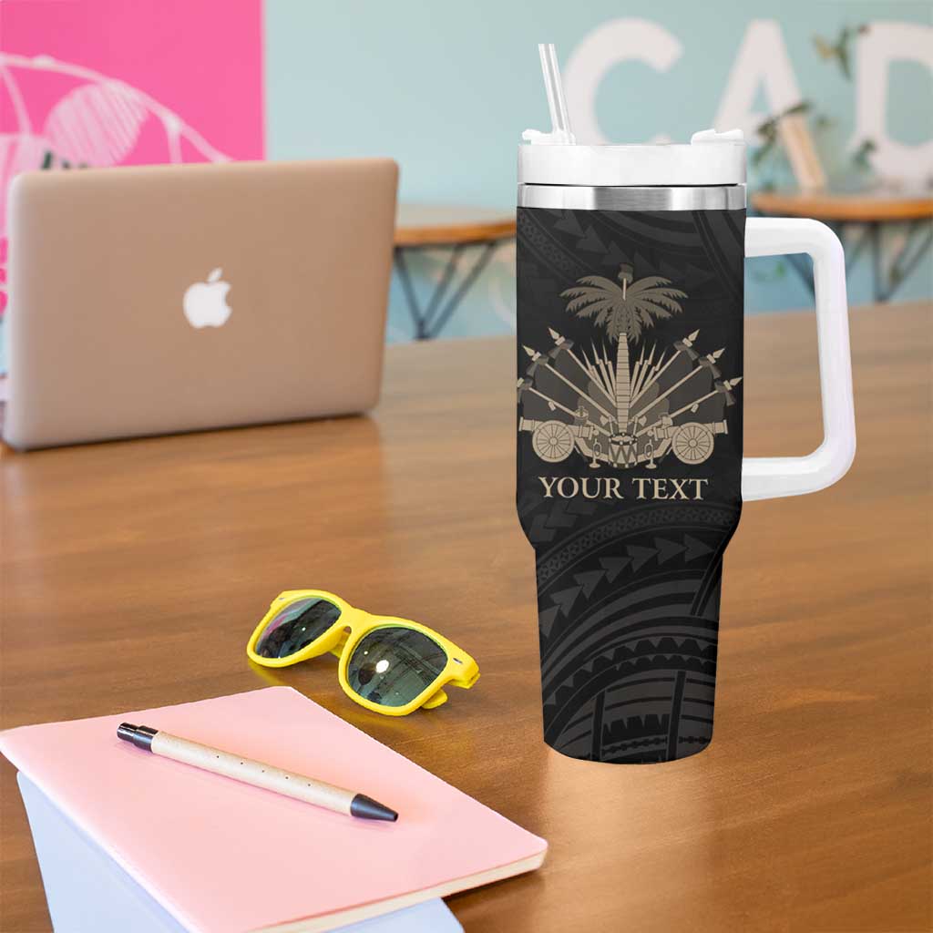 Personalized Haiti First Black Republic Tumbler With Handle Negre Marron With Map And Flag LT9 - Polynesian Pride