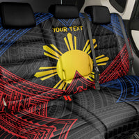 Personalized Philippines Back Car Seat Cover Polynesian Tribal Tattoo with Filipino Flag Motif LT9 - Polynesian Pride