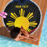Personalized Philippines Beach Blanket Polynesian Tribal Tattoo with Filipino Flag Motif LT9 - Polynesian Pride
