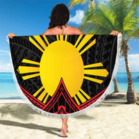 Personalized Philippines Beach Blanket Polynesian Tribal Tattoo with Filipino Flag Motif LT9 - Polynesian Pride
