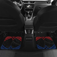 Personalized Philippines Car Mats Polynesian Tribal Tattoo with Filipino Flag Motif LT9 Set 2pcs - Back Black - Polynesian Pride
