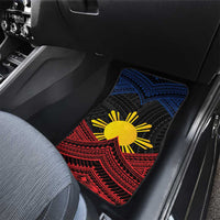 Personalized Philippines Car Mats Polynesian Tribal Tattoo with Filipino Flag Motif LT9 - Polynesian Pride