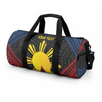 Personalized Philippines Duffle Bag Polynesian Tribal Tattoo with Filipino Flag Motif