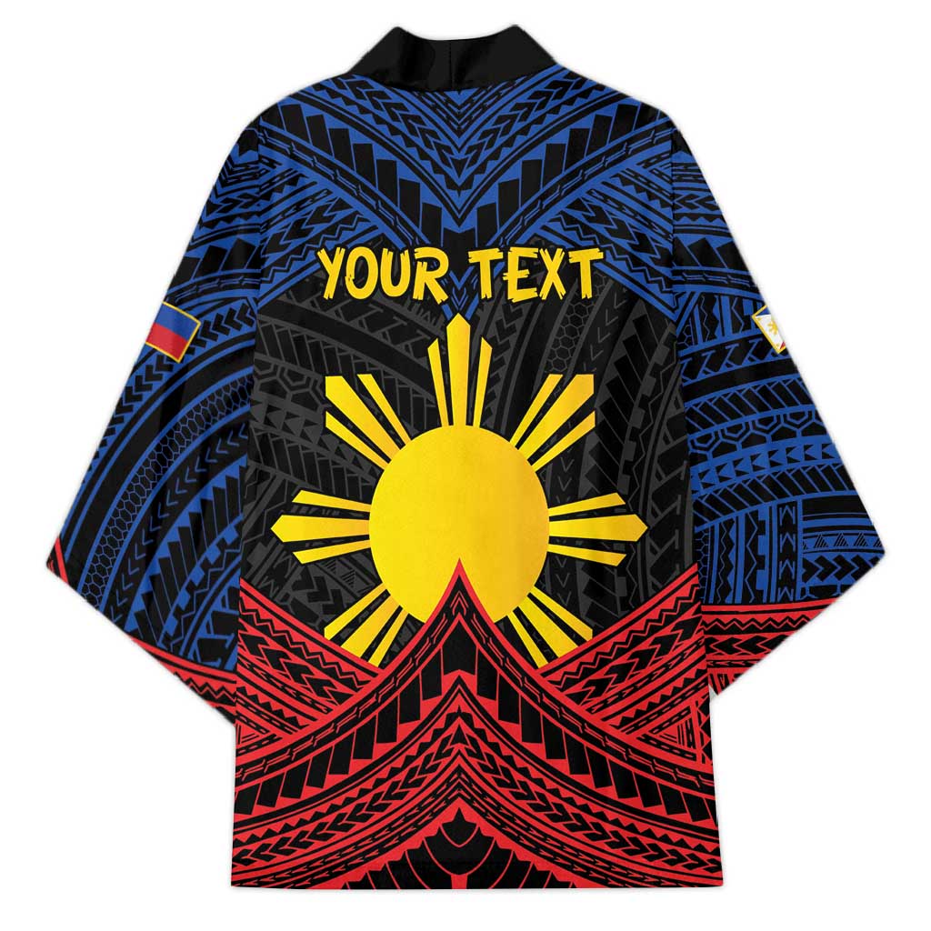 Personalized Philippines Kimono Polynesian Tribal Tattoo with Filipino Flag Motif LT9 - Polynesian Pride