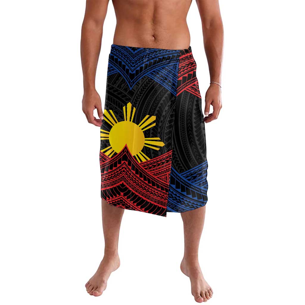 Personalized Philippines Lavalava Polynesian Tribal Tattoo with Filipino Flag Motif LT9 Black - Polynesian Pride