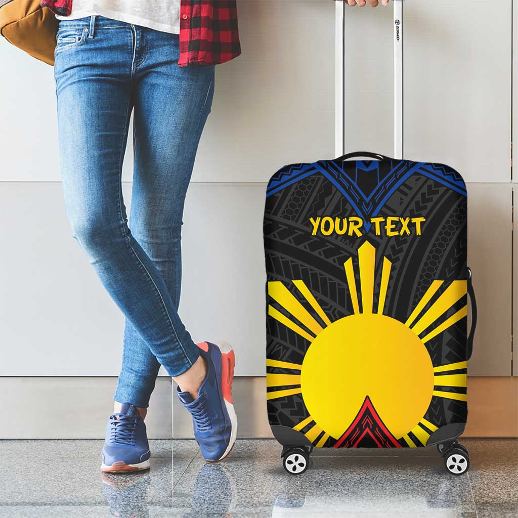 Personalized Philippines Luggage Cover Polynesian Tribal Tattoo with Filipino Flag Motif LT9 - Polynesian Pride