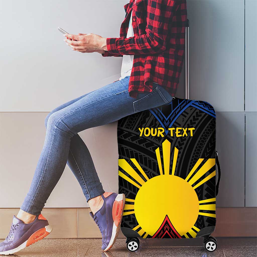 Personalized Philippines Luggage Cover Polynesian Tribal Tattoo with Filipino Flag Motif LT9 - Polynesian Pride