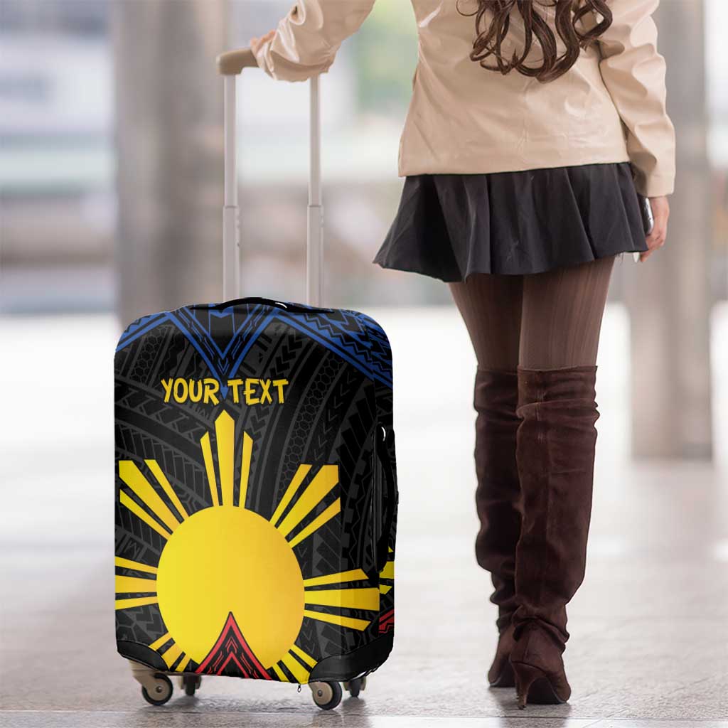 Personalized Philippines Luggage Cover Polynesian Tribal Tattoo with Filipino Flag Motif LT9 - Polynesian Pride