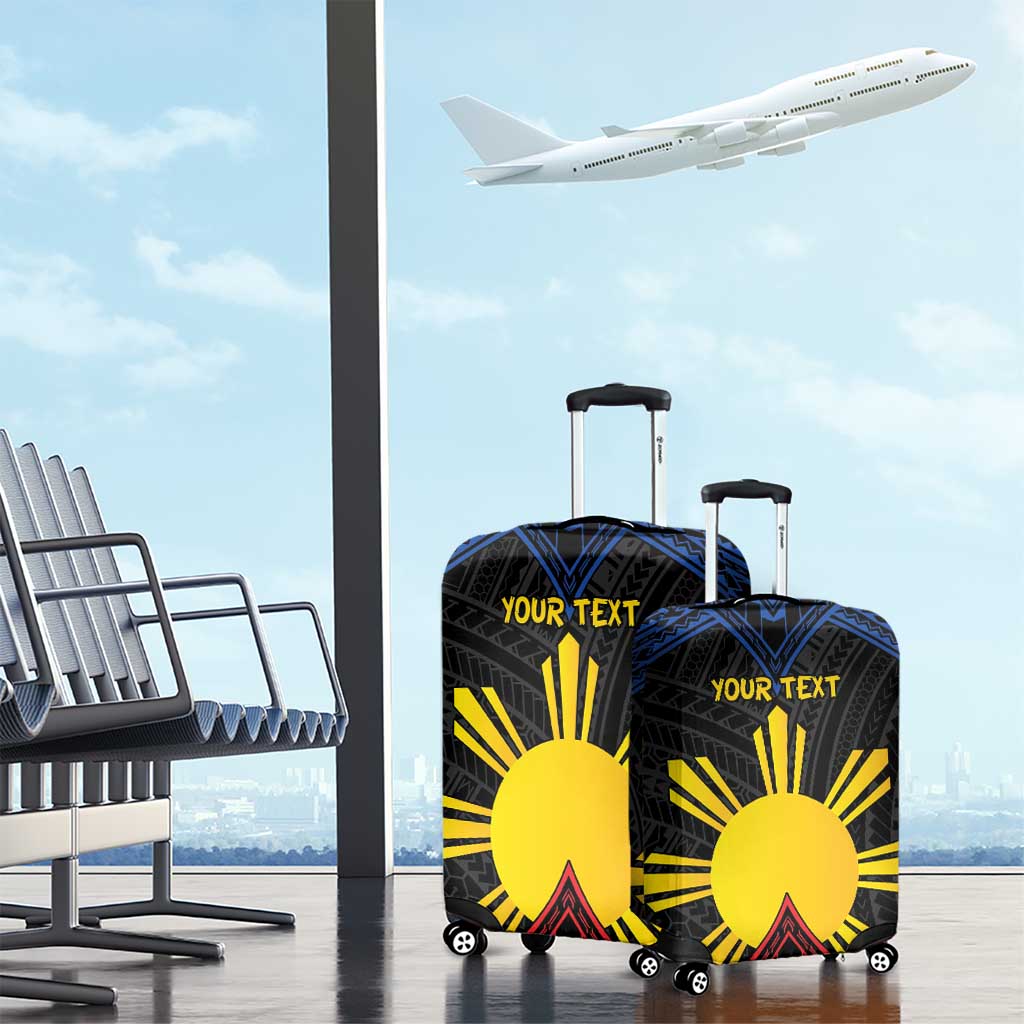 Personalized Philippines Luggage Cover Polynesian Tribal Tattoo with Filipino Flag Motif LT9 - Polynesian Pride