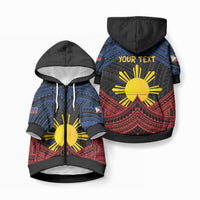 Personalized Philippines Pet Hoodie Polynesian Tribal Tattoo with Filipino Flag Motif LT9 Zip-up Black - Polynesian Pride