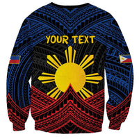 Personalized Philippines Sweatshirt Polynesian Tribal Tattoo with Filipino Flag Motif LT9 - Polynesian Pride