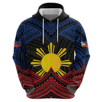 Personalized Philippines Zip Hoodie Polynesian Tribal Tattoo with Filipino Flag Motif LT9 - Polynesian Pride