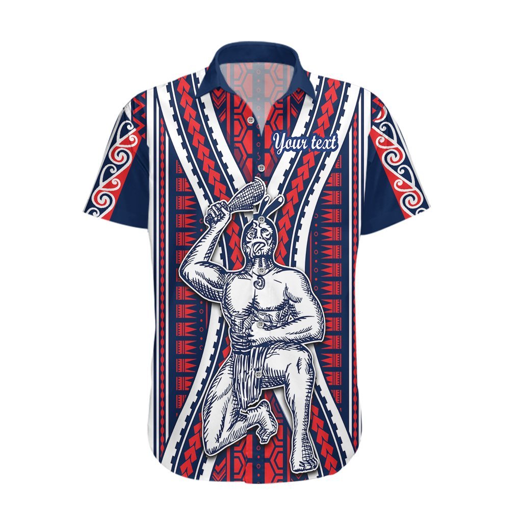 Personalised Aotearoa Father's Day Gift For Dad Hawaiian Shirt Aroha Ahau Ki A Koe Papa - Maori Style Pattern LT9 Red - Polynesian Pride