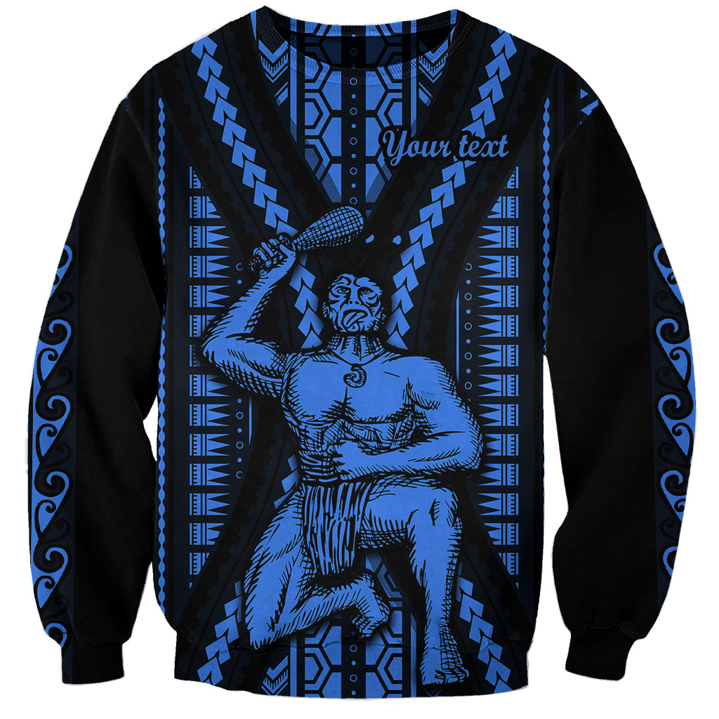 Personalised Aotearoa Father's Day Gift For Dad Sweatshirt Aroha Ahau Ki A Koe Papa - Blue Maori Style Pattern LT9 Unisex Blue - Polynesian Pride