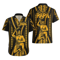 Aotearoa Father's Day Gift For Dad Hawaiian Shirt Aroha Ahau Ki A Koe Papa - Gold Maori Style Pattern LT9 - Polynesian Pride