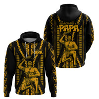 Aotearoa Fathers Day Gift For Dad Hoodie Aroha Ahau Ki A Koe Papa Gold Maori Style Pattern LT9 - Polynesian Pride