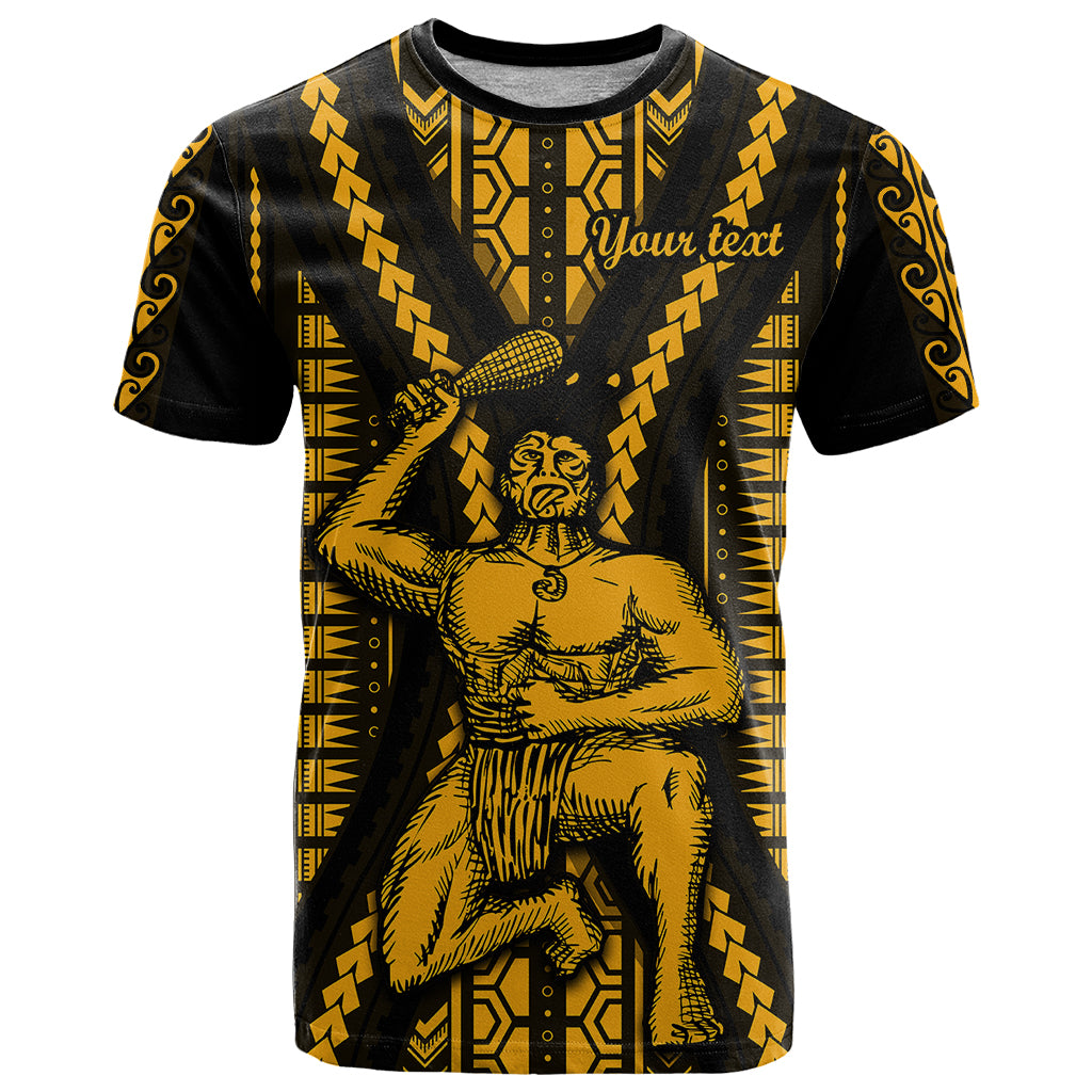 Custom Aotearoa Fathers Day Gift For Dad T Shirt Aroha Ahau Ki A Koe Papa Gold Maori Style Pattern LT9 Gold - Polynesian Pride