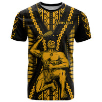 Custom Aotearoa Fathers Day Gift For Dad T Shirt Aroha Ahau Ki A Koe Papa Gold Maori Style Pattern LT9 Gold - Polynesian Pride