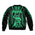 Custom Maori Fathers Day New Zealand Sleeve Zip Bomber Jacket Aroha Ahau Ki A Koe Papa - Green LT9 - Polynesian Pride