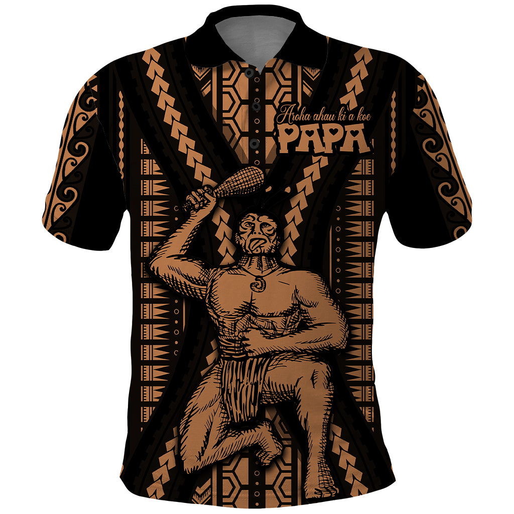 Maori Fathers Day New Zealand Polo Shirt Aroha Ahau Ki A Koe Papa Nude LT9 Nude - Polynesian Pride