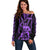 Maori Fathers Day New Zealand Off Shoulder Sweater Aroha Ahau Ki A Koe Papa - Purple LT9 Women Purple - Polynesian Pride