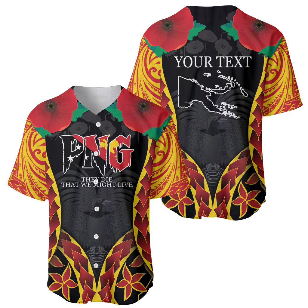 Personalised Papua New Guinea Remembrance Day Baseball Jersey LT9 - Polynesian Pride