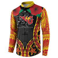 Personalised Papua New Guinea Remembrance Day Button Sweatshirt LT9 - Polynesian Pride