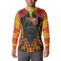 Personalised Papua New Guinea Remembrance Day Button Sweatshirt LT9 - Polynesian Pride