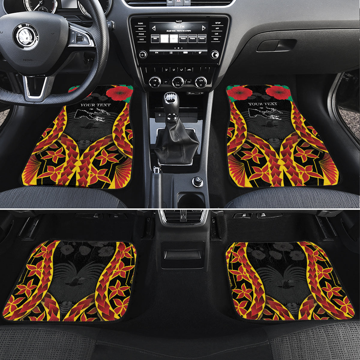 Personalised Papua New Guinea Remembrance Day Car Mats LT9 Set 4pcs Red - Polynesian Pride