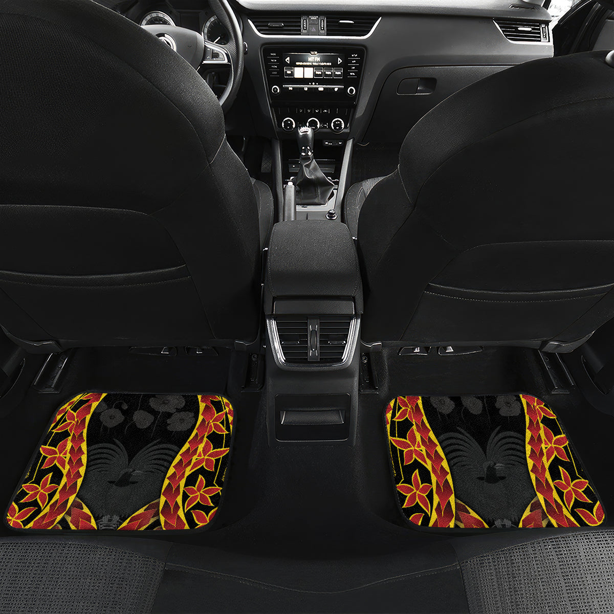 Personalised Papua New Guinea Remembrance Day Car Mats LT9 Set 2pcs - Back Red - Polynesian Pride