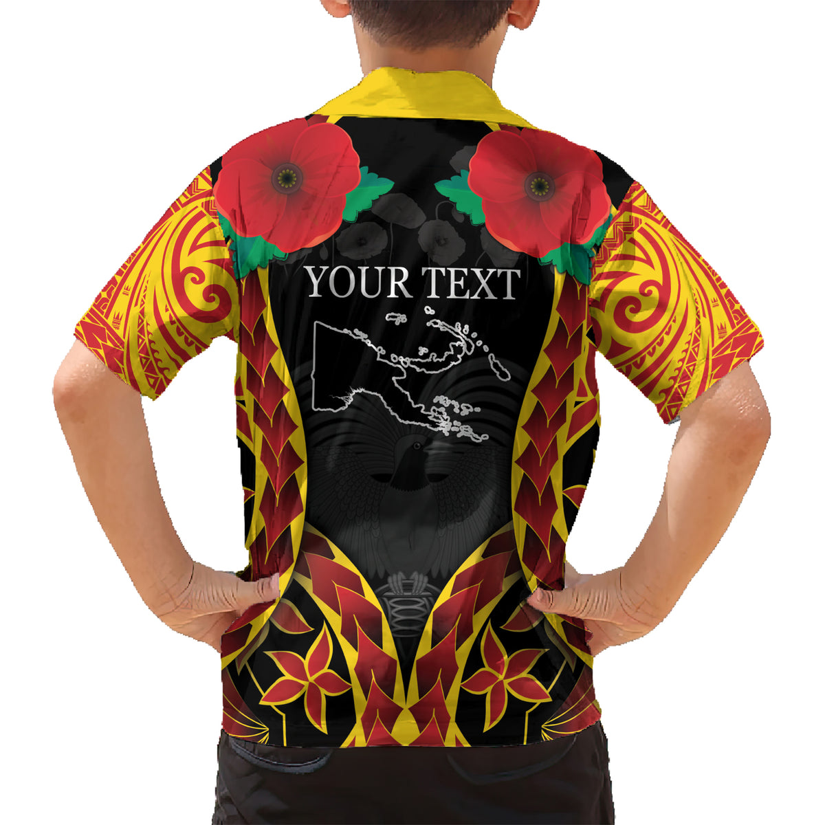 Personalised Papua New Guinea Remembrance Day Kid Hawaiian Shirt LT9 - Polynesian Pride