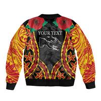Personalised Papua New Guinea Remembrance Day Sleeve Zip Bomber Jacket LT9 - Polynesian Pride