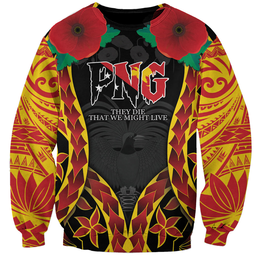 Personalised Papua New Guinea Remembrance Day Sweatshirt LT9 Unisex Red - Polynesian Pride
