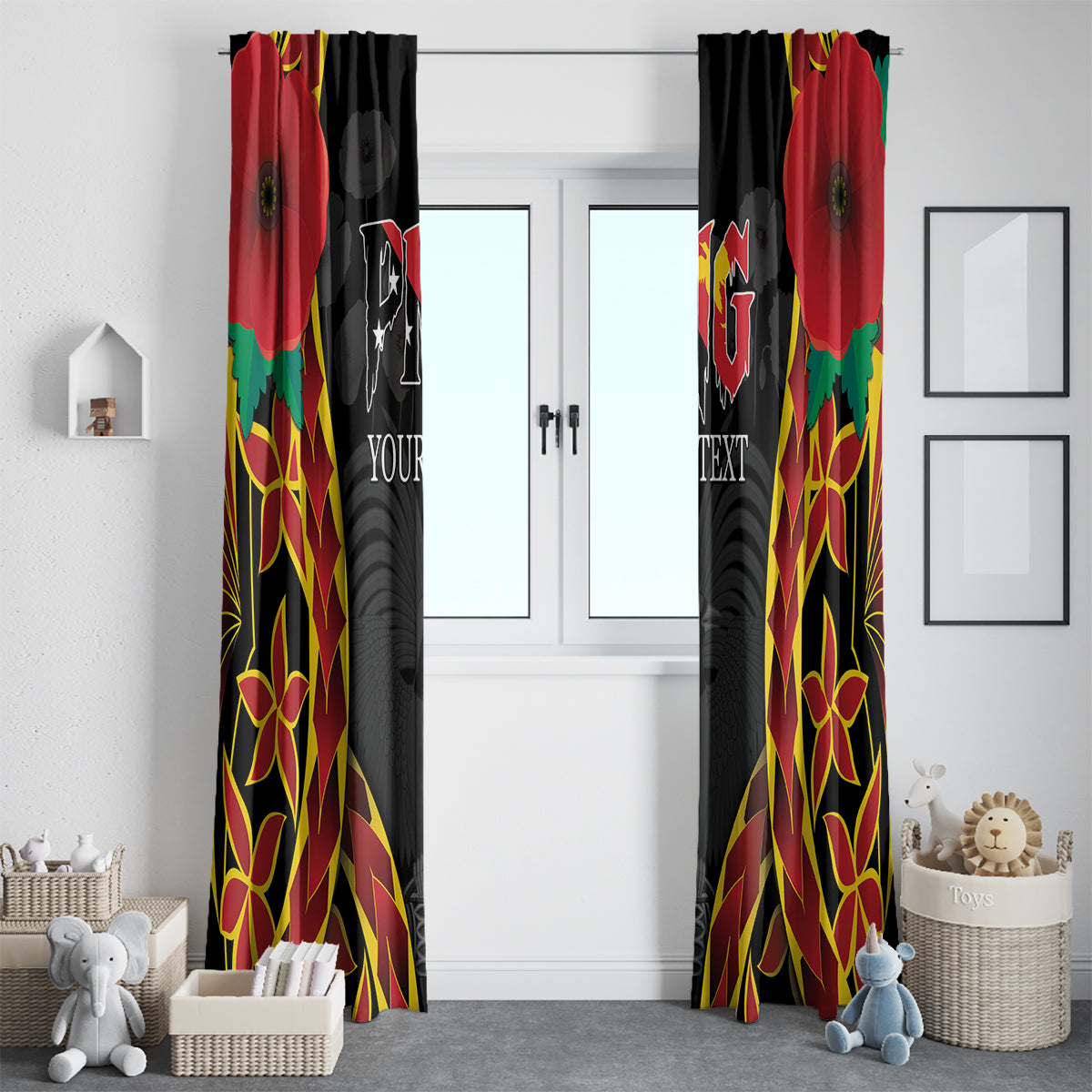 Personalised Papua New Guinea Remembrance Day Window Curtain LT9 - Polynesian Pride