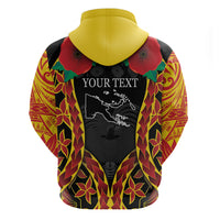 Personalised Papua New Guinea Remembrance Day Zip Hoodie LT9 - Polynesian Pride