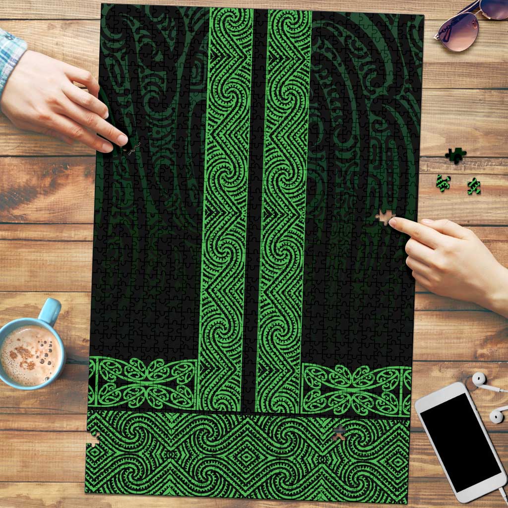 New Zealand Maori Kowhaiwhai Puzzle Kakariki Maui and Mangopare LT9 Green - Polynesian Pride