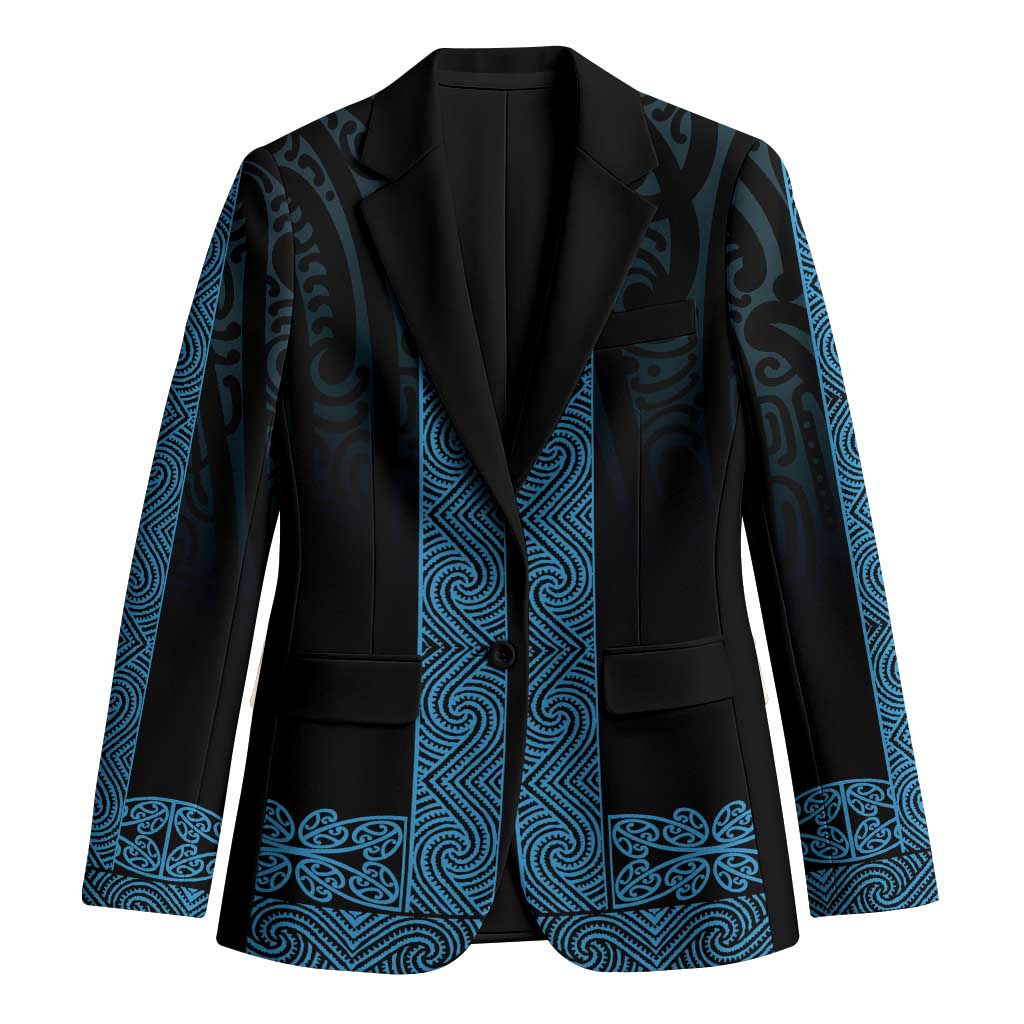 New Zealand Maori Kowhaiwhai Blazer Kikorangi Maui and Mangopare LT9 Unisex Blue - Polynesian Pride
