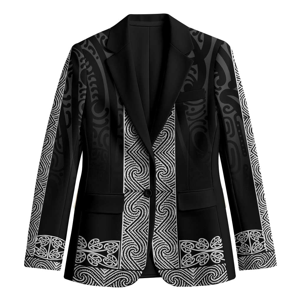 New Zealand Maori Kowhaiwhai Blazer Pango Maui and Mangopare LT9 Unisex Black - Polynesian Pride
