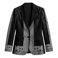 New Zealand Maori Kowhaiwhai Blazer Pango Maui and Mangopare LT9 Unisex Black - Polynesian Pride