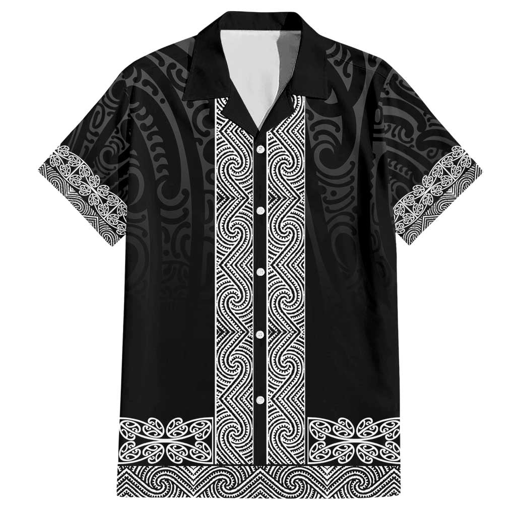 New Zealand Maori Kowhaiwhai Hawaiian Shirt Pango Maui and Mangopare LT9 Black - Polynesian Pride